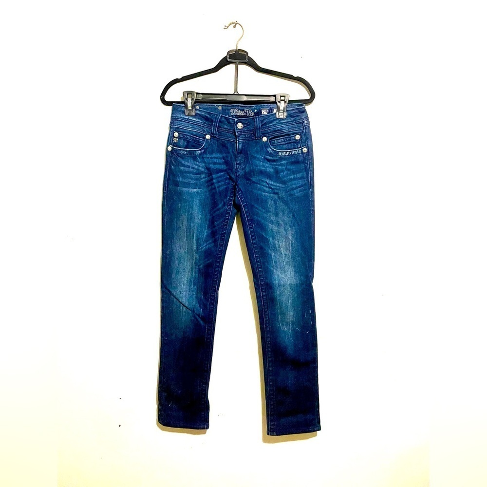 Miss Me Womens Signature Skinny Jeans Size 29 Dark Wash EUC